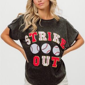 BiBi Black 'Strike Out' Graphic Tee